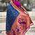 Blue woven self design pure silk paithani saree with blouse