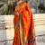 Orange woven self design pure silk paithani saree with blouse