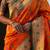 Orange woven self design pure silk paithani saree with blouse