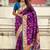 Purple woven self design pure silk paithani saree with blouse