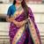 Purple woven self design pure silk paithani saree with blouse