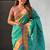 Sea green woven self design pure silk paithani saree with blouse