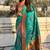 Sea green woven self design pure silk paithani saree with blouse