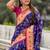 Violet woven self design pure silk paithani saree with blouse
