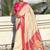 Cream woven self design pure silk paithani saree with blouse