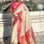 Cream woven self design pure silk paithani saree with blouse