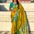 Mehendi woven self design pure silk paithani saree with blouse