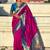 Pink woven self design pure silk paithani saree with blouse