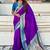Purple woven self design pure silk paithani saree with blouse