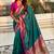 Teal green woven self design pure silk paithani saree with blouse