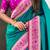Teal green woven self design pure silk paithani saree with blouse