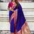 Violet woven self design pure silk paithani saree with blouse
