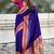 Violet woven self design pure silk paithani saree with blouse
