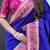 Violet woven self design pure silk paithani saree with blouse