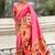 Baby pink woven self design pure silk paithani saree with blouse