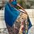 Blue woven self design pure silk paithani saree with blouse