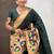 Dark green woven self design pure silk paithani saree with blouse