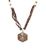 Brown Hexa Tibetean Necklace