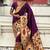 Dark purple woven self design pure silk paithani saree with blouse