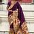 Dark purple woven self design pure silk paithani saree with blouse