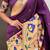 Dark purple woven self design pure silk paithani saree with blouse