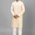 men’s yellow silk kurta pant set with intricate embroidery