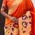 Orange woven self design pure silk paithani saree with blouse