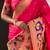 Pink woven self design pure silk paithani saree with blouse