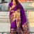 Purple woven self design pure silk paithani saree with blouse