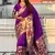 Purple woven self design pure silk paithani saree with blouse