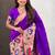 Purple woven self design pure silk paithani saree with blouse