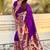 Purple woven self design pure silk paithani saree with blouse