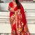 Red woven self design pure silk paithani saree with blouse
