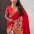 Red woven self design pure silk paithani saree with blouse
