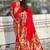 Red woven self design pure silk paithani saree with blouse