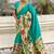 Sea green woven self design pure silk paithani saree with blouse