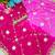 Rani Pink Color gotta work Chiffon Saree