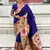 Violet woven self design pure silk paithani saree with blouse