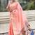 Baby pink woven self design organza paithani saree with blouse