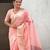 Baby pink woven self design organza paithani saree with blouse
