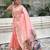 Baby pink woven self design organza paithani saree with blouse