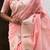 Baby pink woven self design organza paithani saree with blouse