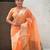 Orange woven self design organza paithani saree with blouse