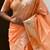 Orange woven self design organza paithani saree with blouse
