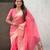 Pink woven self design organza paithani saree with blouse