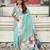 Sky blue woven self design organza paithani saree with blouse
