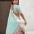 Sky blue woven self design organza paithani saree with blouse