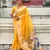Yellow woven self design organza paithani saree with blouse