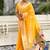 Yellow woven self design organza paithani saree with blouse