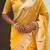 Yellow woven self design organza paithani saree with blouse
